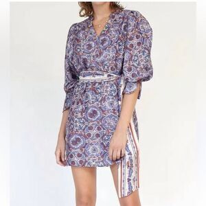 CHUFY Ma Short Dress in Lin Multi XS